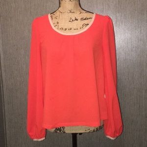 Anthropologie lace and bow top